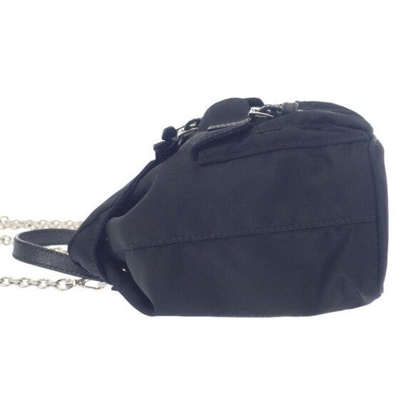 Prada Mini Backpack 1 Bh029 Shoulder Bag 2-Way Linylon Saffiano Black Silver main image 12